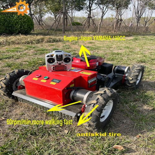 Powerful tracked lawn mower