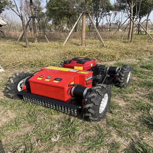 Powerful tracked lawn mower